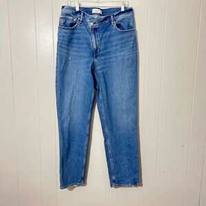 Abercrombie Fitch Jeans The'90s Slim Straight Ultra High Rise Criss Cross SZ 32